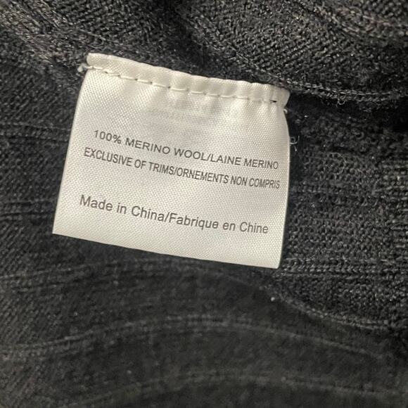 Tory Burch Merino Wool Black Knit Tweed Collar Polo Top Womens Large AS IS - Picture 10 of 10